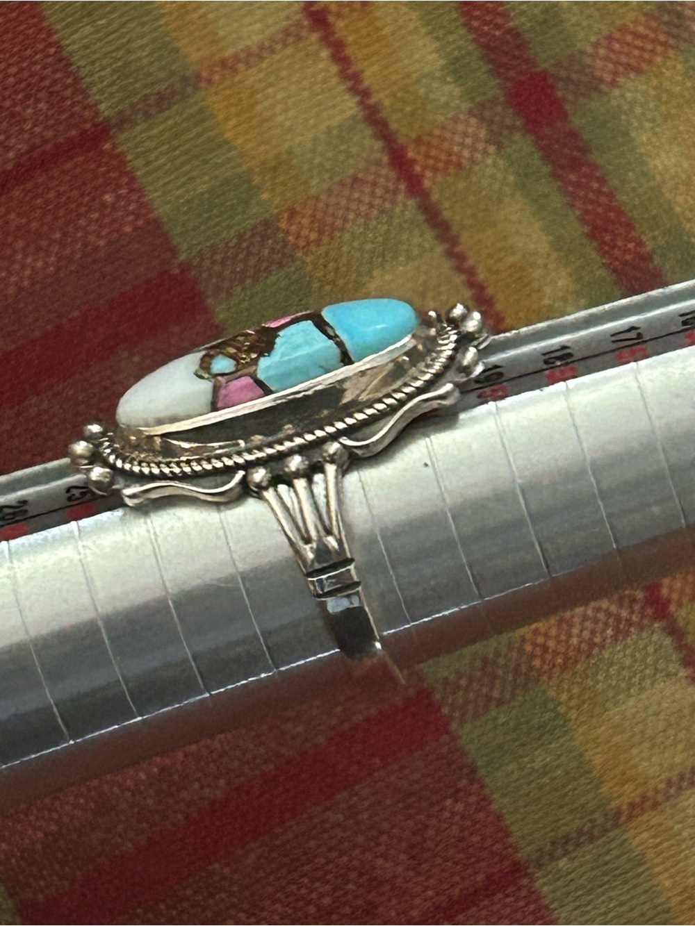 Sterling Silver Cotton Candy Turquoise Ring - Picture 3 of 7